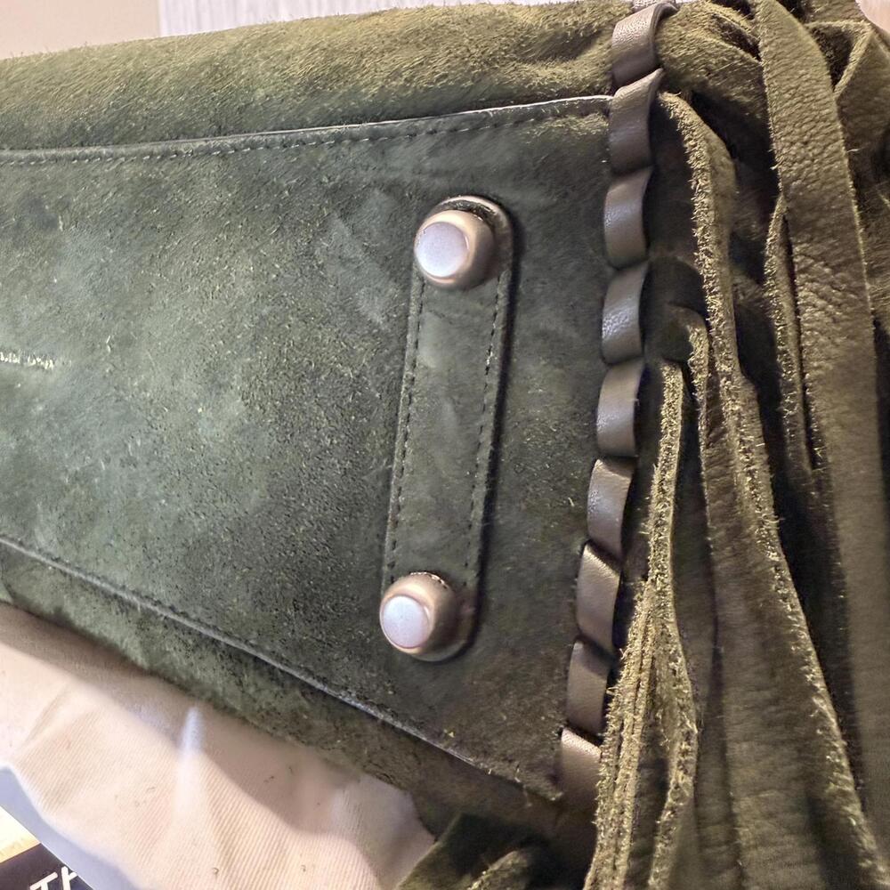 RARE NWT Coach 1941 Cervo Suede Fringe Rogue 31 Bag - Fern Green - Picture 13 of 15